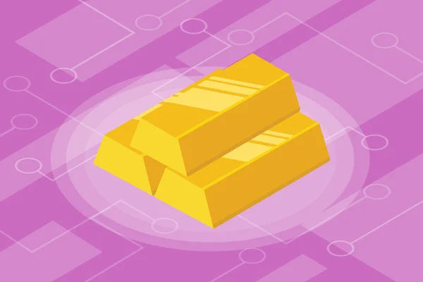 isometric gold bar isolated investment finance