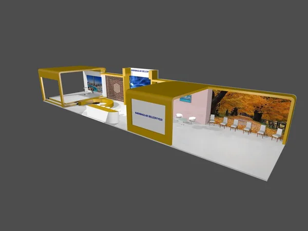 3dsmax Fuar stand tasarım