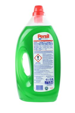  Warszawa, Polonya 30 Ocak 2020: Plastik şişe Persil PROFESSIONAL Power Jel 3L. 60 Çamaşır deterjanı, Lavanta Tazeliği. Güç arttırıcı. Yapımcı Henkel Almanya. 