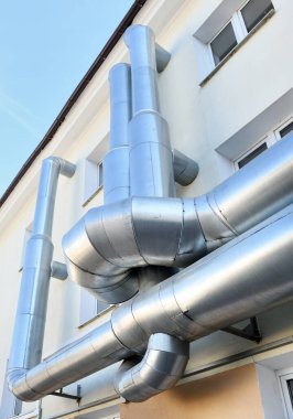 Air Chiller Boru Hattı ve HVAC Mağaza Sistemi, Havalandırma Klima Soğutma Borusu ve Üretim Soğutma Sistemleri Yapısı. Piping o için yalıtım Kapağı