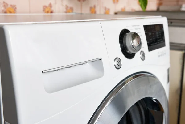 Tvättmaskinens Kontrollpanel Modern Tvättmaskin Närbild — Stockfoto