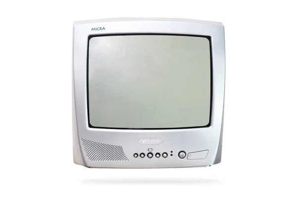 Minsk Belarus 2020 Vityaz Vecchio Televisore Argento Sfondo Bianco — Foto Stock