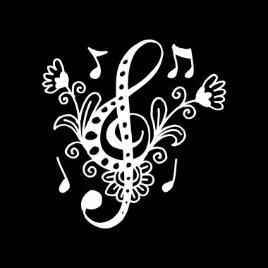 Müzik anahtar doodle tarzı. El çizim şekil.