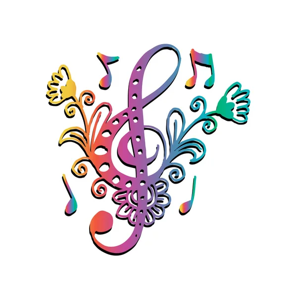 Styl muzyczny klucza doodle. Ilustracja rysunek ręka. — Zdjęcie stockowe