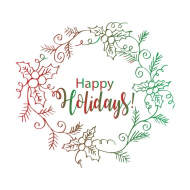 Noel tatili dallar, çilek ve yaprakları.