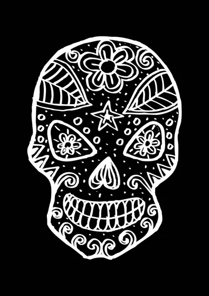 Calavera humana en estilo zentangle . —  Fotos de Stock