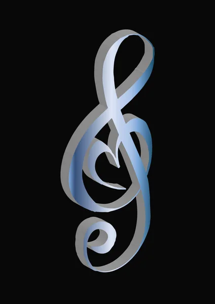 Treble clef icon. Simple black vector symbol. — Stock Photo, Image