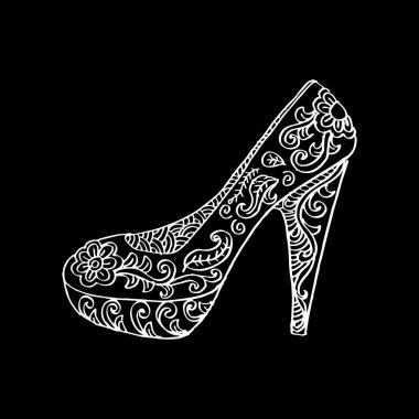 Yüksek topuklu Zentangle tarzı.