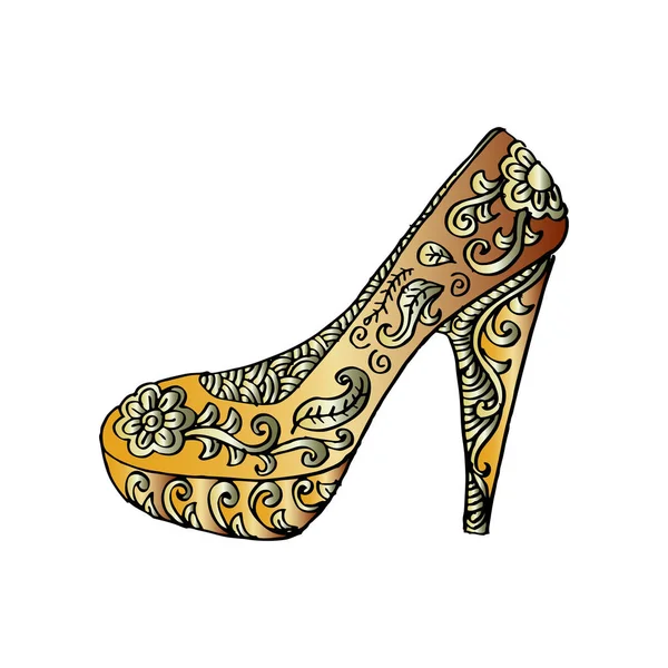 Tacones altos estilo Zentangle . — Foto de Stock