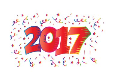 Mutlu yeni yıl 2017 arka plan dekorasyon.