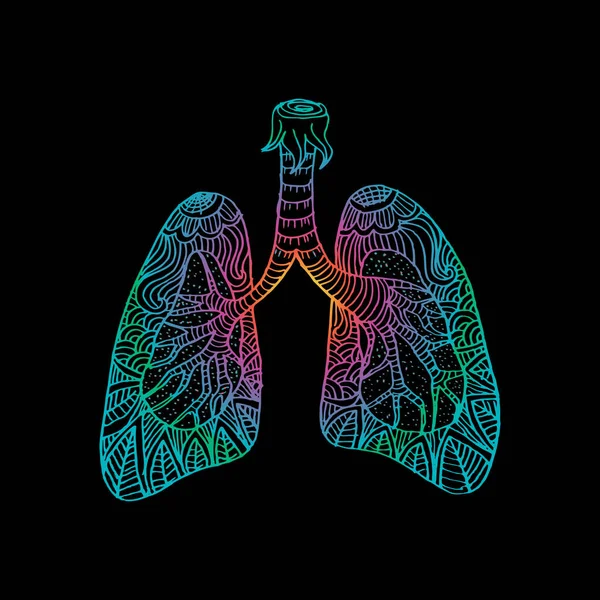 Ábra a tüdő. Doodle rajza az emberi szervezet. — Stock Fotó