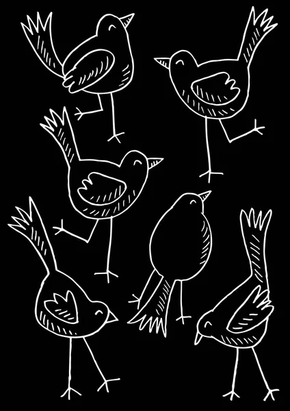 Niedliche Zeichentrickvögel — Stockfoto