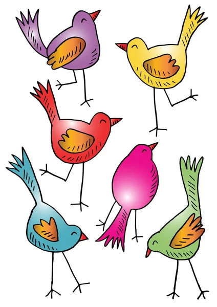 Cute cartoon birds