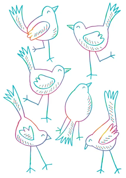 Cute cartoon birds — Stock Photo, Image