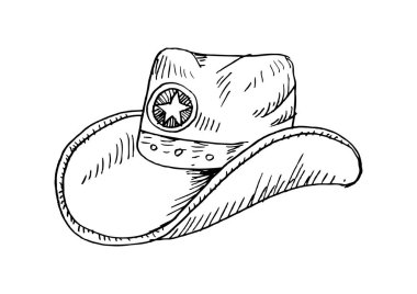 Kovboy şapkası. Yarım yamalak stili.