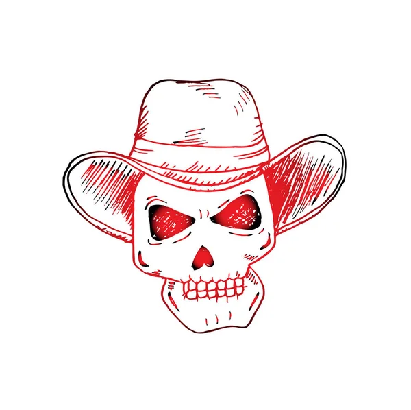 Human skulls with cowboy hat. — Stock Photo, Image