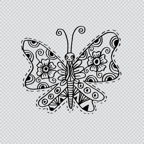 Метелик з декоративним стилем — стокове фото