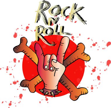 Doodle Rock'n roll işareti. El çizim şekil.