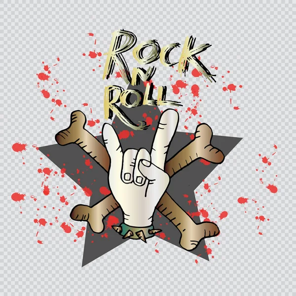 Doodle Rock'n roll işareti. El çizim şekil.