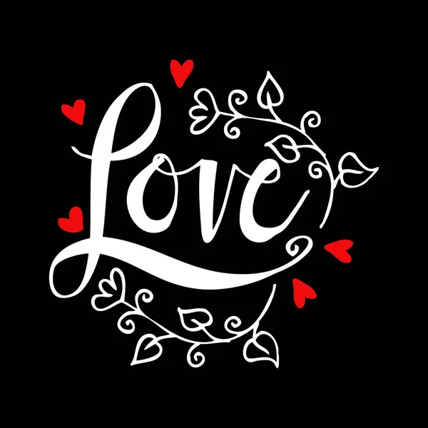Písmena "love" text čmáranice, den svatého Valentýna — Stock fotografie
