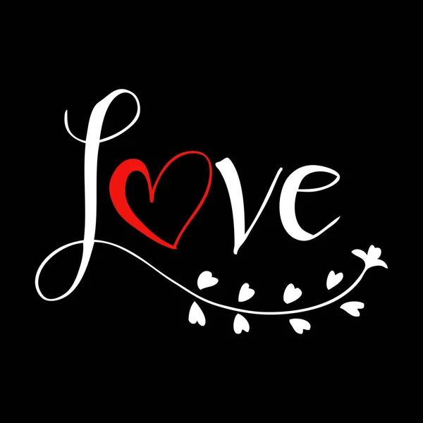 "miłość "tekst bazgroły, Walentynki — Zdjęcie stockowe
