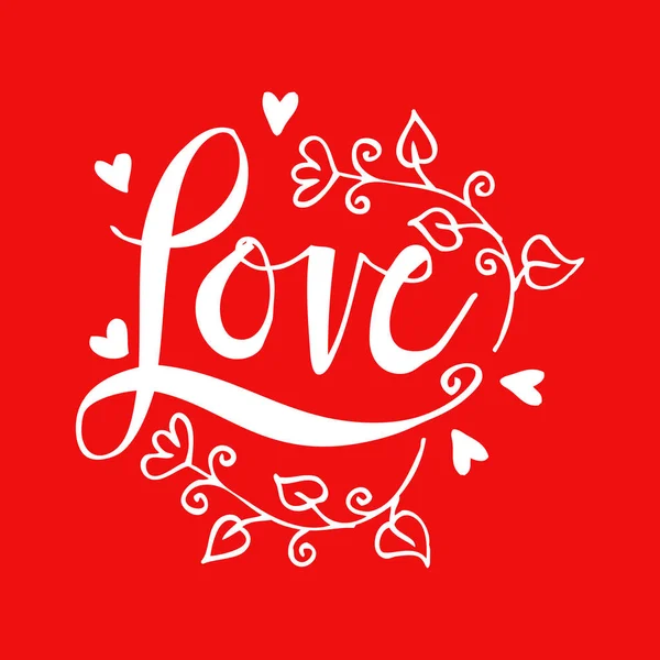 Letters "love" text doodles, valentine's day — Stock Photo, Image