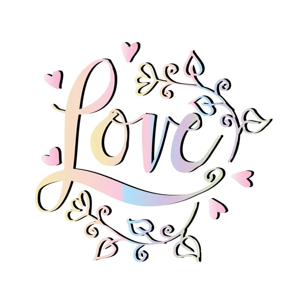 Letters "love" text doodles, valentine's day — Stock Photo, Image