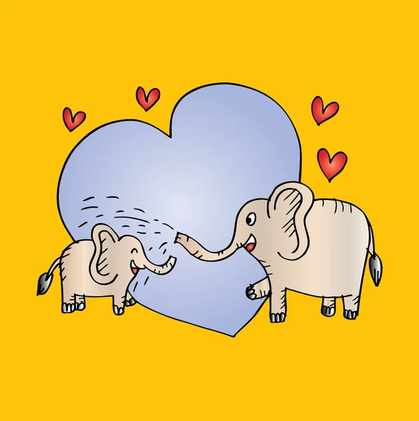 Baby shower card with baby elephant and his mother. Sketchy style — Stock Photo, Image