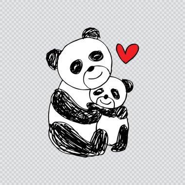 sevimli çizgi panda.