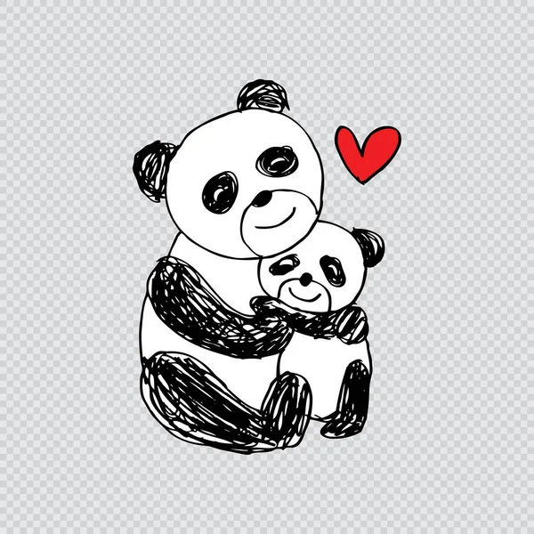 Söta tecknade panda. — Stockfoto