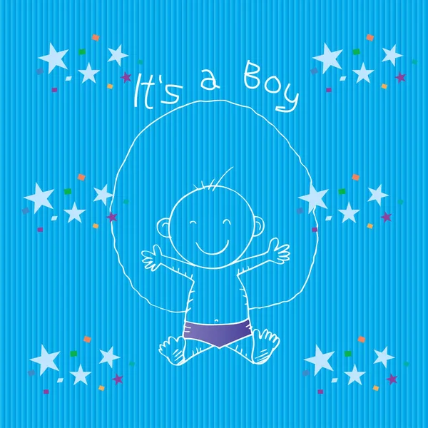 Tarjeta de ducha de bebé. Es un boy.Sketchy estilo . —  Fotos de Stock