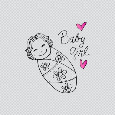 Şirin Bebek kız. Yarım yamalak stili.