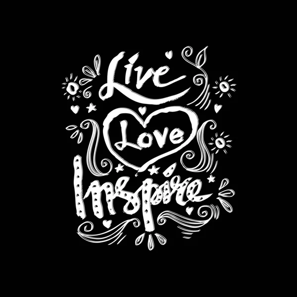 Viver o amor inspirar letering — Fotografia de Stock