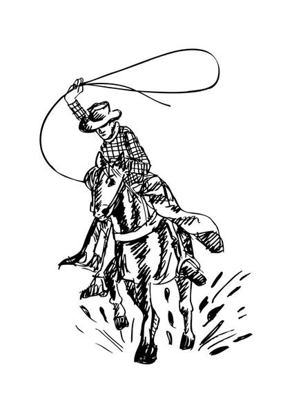 Skissartad cowboy — Stockfoto
