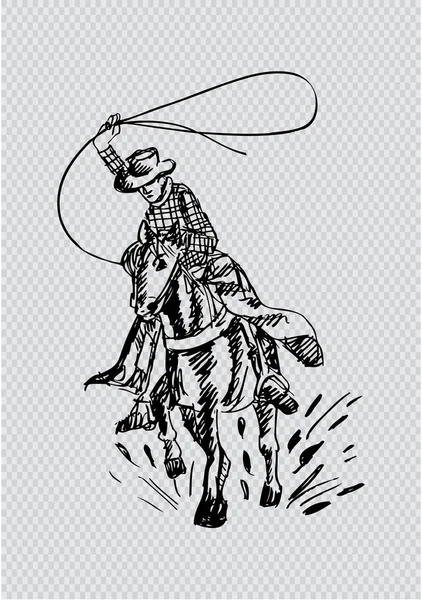 Sketchy van cowboy — Stockfoto