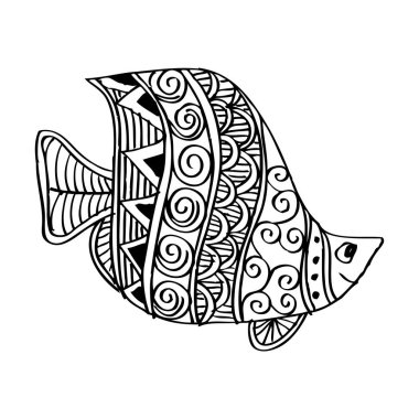  Dekoratif süsleme ile balık.