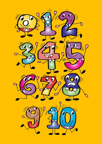 Cartoon numbers poster
