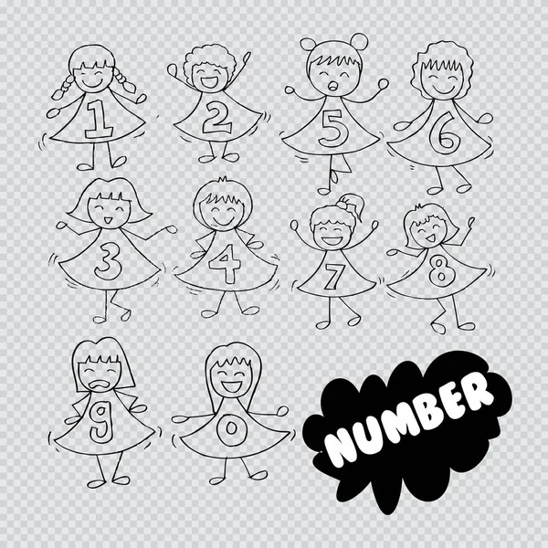 Nettes Mädchen mit nummerierten Kleidern — Stockfoto