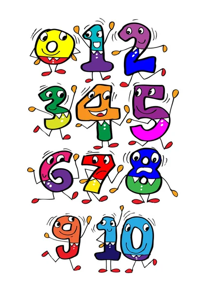 Números de dibujos animados para el jardín de infantes . — Foto de Stock