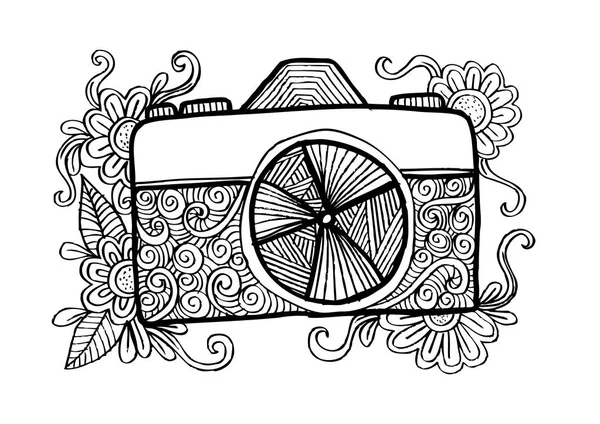 Fotoğraf makinesi ile çiçek süsleme.