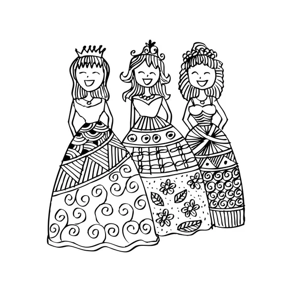 Des petites filles mode. Style Zentangle . — Photo