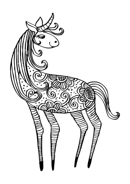 Cavalo Ornamental desenhado à mão . — Fotografia de Stock