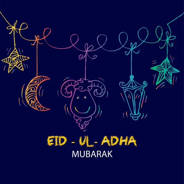Wenskaart ontwerp voor islamitische gemeenschap festival Eid-Ul-Adha — Stockfoto