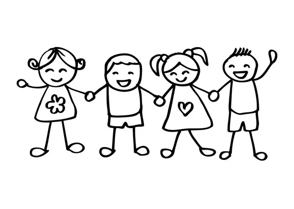 Маленькие дети держатся за руки — стоковое фото