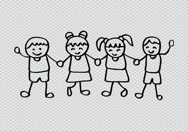 Malé děti, drželi se za ruce — Stock fotografie