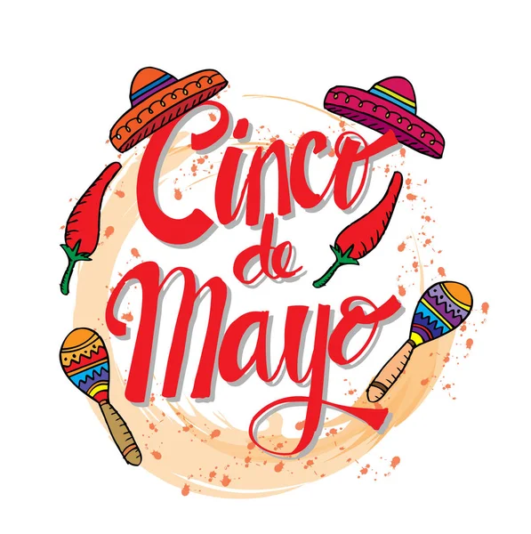 Cinco De Mayo, Hand lettering poster. — Stock Photo, Image