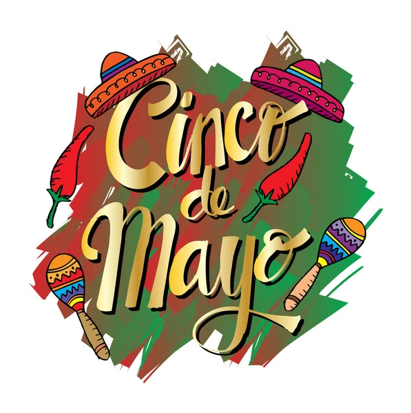 Cinco De Mayo, Hand lettering poster. — Stock Photo, Image