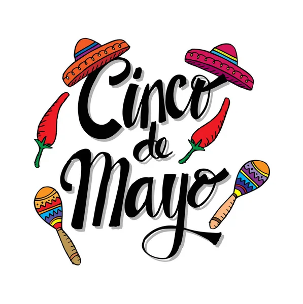 Cinco De Mayo, Hand lettering poster. — Stock Photo, Image