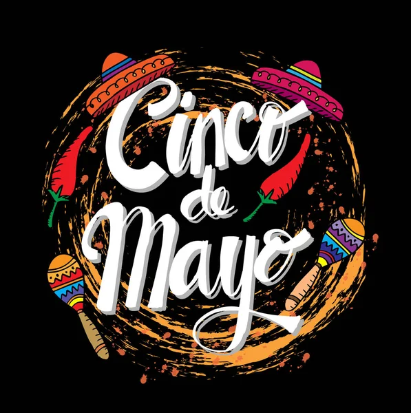 Cinco De Mayo, Hand lettering poster. — Stock Photo, Image