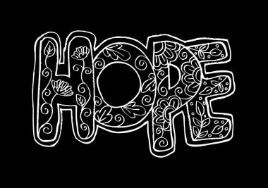 Stilize Word umut zentangle